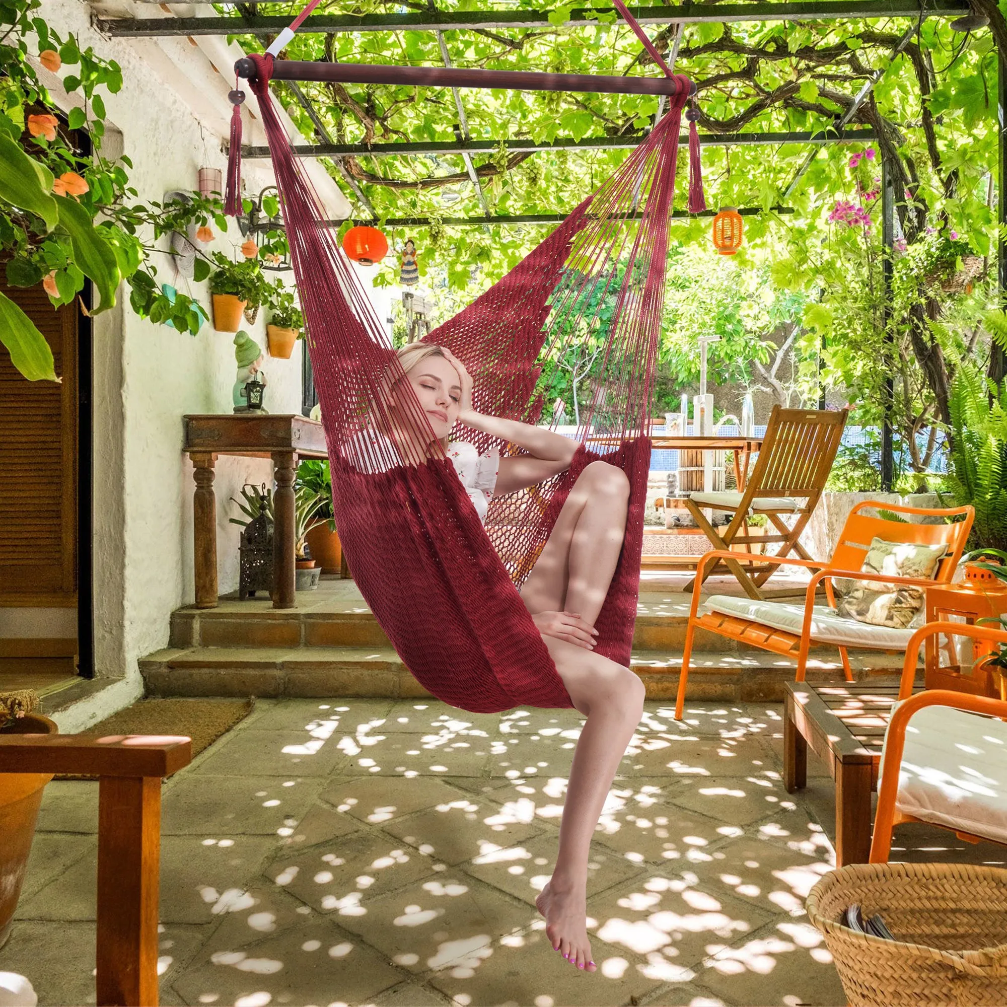 Large Caribbean Hammock Chair - Red