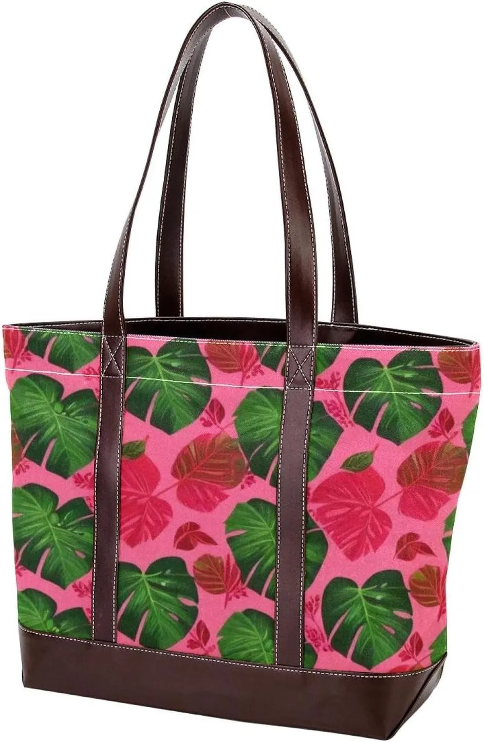 Leaf-430 Tote Bags Durable Leather Canvas Purses and Handbags for Women Top Handle Shoulder Satchel Hobo Bags