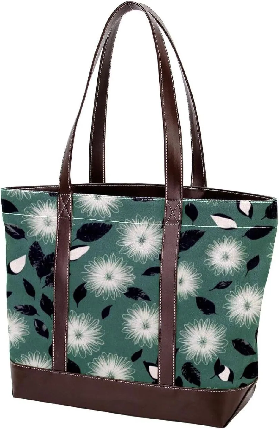 Leaf-439 Tote Bags Durable Leather Canvas Purses and Handbags for Women Top Handle Shoulder Satchel Hobo Bags