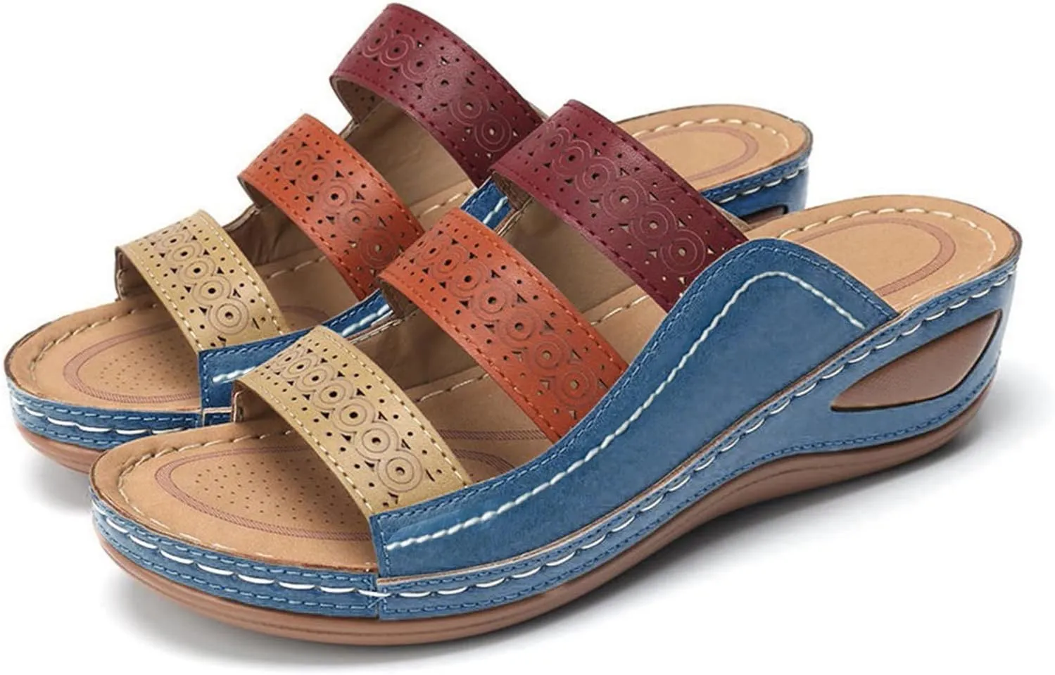 Leather Orthopedic Sandals for Women Orthotic Rainbow Flip Flops Woman's Summer Sandals Orthotic Women's Sandals Flat Black, No Back Strap Orthopedic Confort Formal Sandals for Women 2025