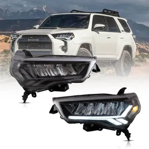 LED Headlight Assembly Reflection Bowl Chrome For 2014-2022 Toyota 4Runner 5th Gen (N280）