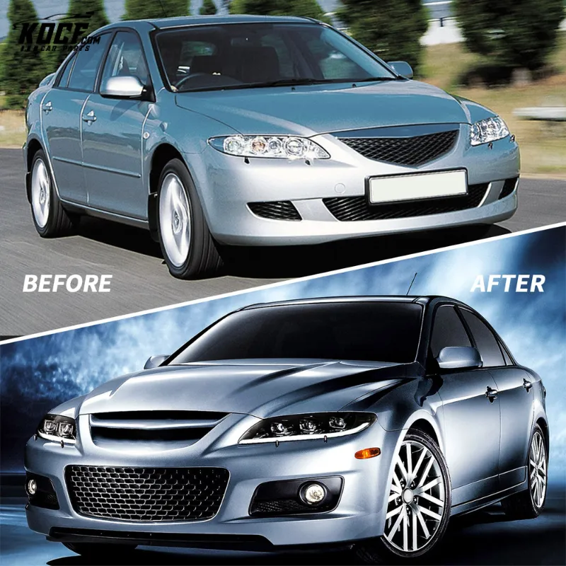 LED Headlights For Mazda 6 2002-2008 First Gen (GG1) Fit Factory Halogen headlights