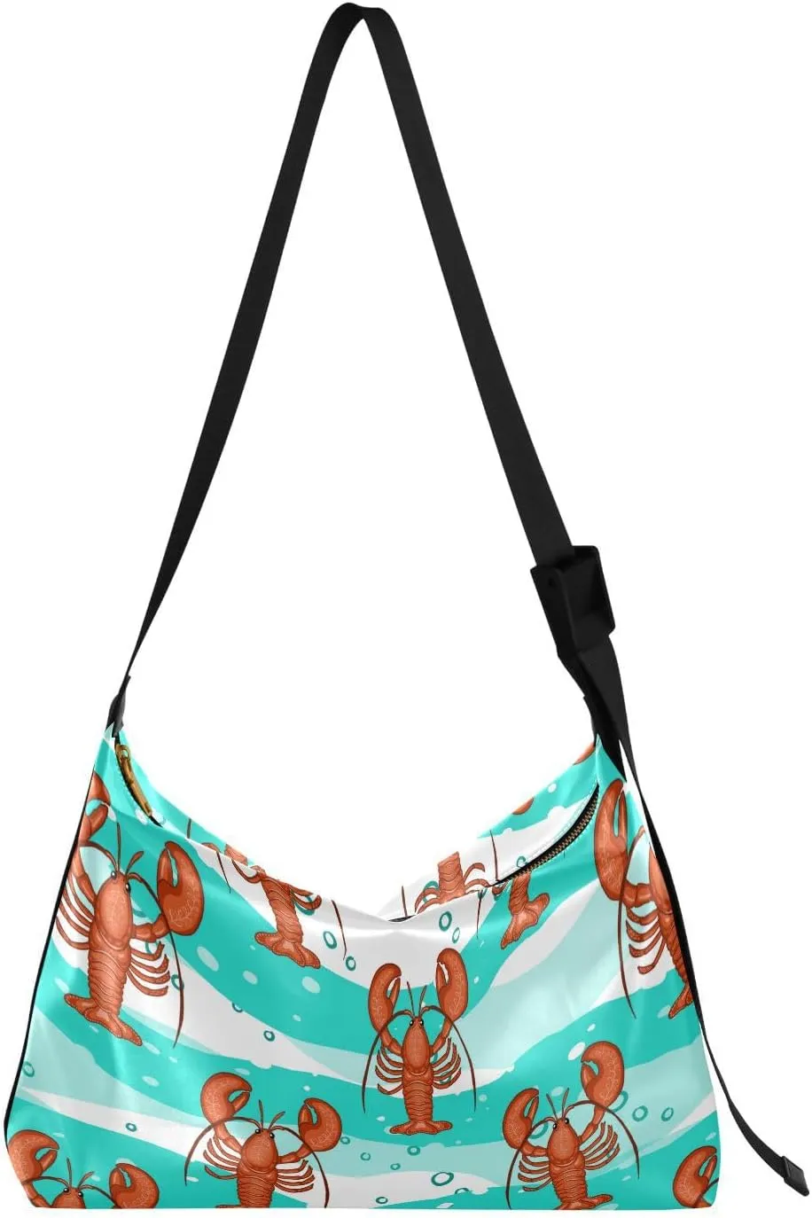 Lobsters with Ornaments Hobo Crossbody Bags for Women Leather Large Shoulder Bag Cross Body Trendy Womens Tote Bags Handbag for Travel Shopping