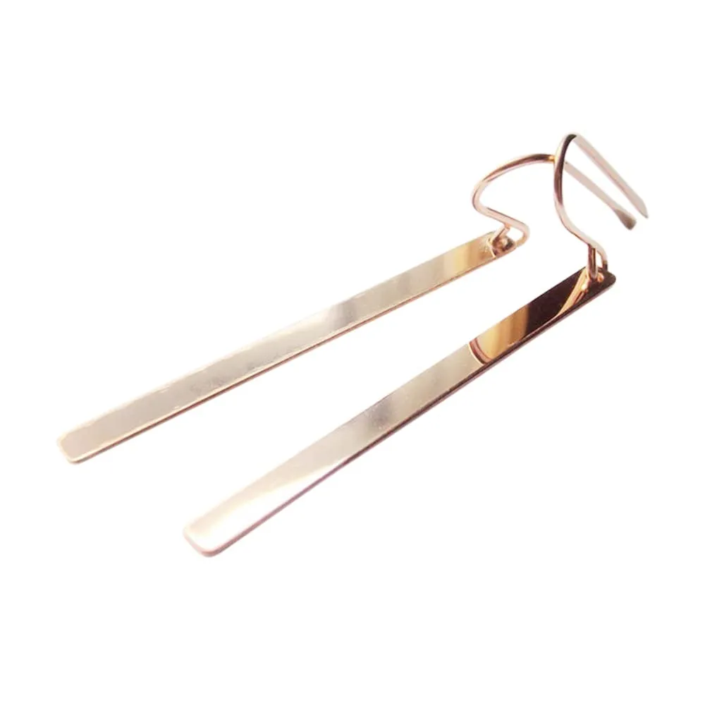 Long Rose Gold Bar Earrings, Rose Gold Earrings, Everyday Earrings, Dangle Earrings, Smooth Bar Earrings, Minimalist Bar Earrings, Slim