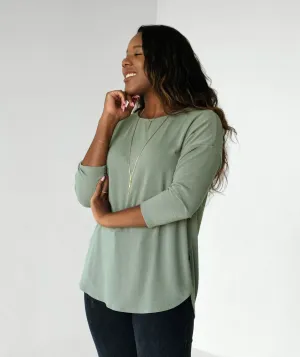 MAGNOLIA lightweight sweater tunic in Sage