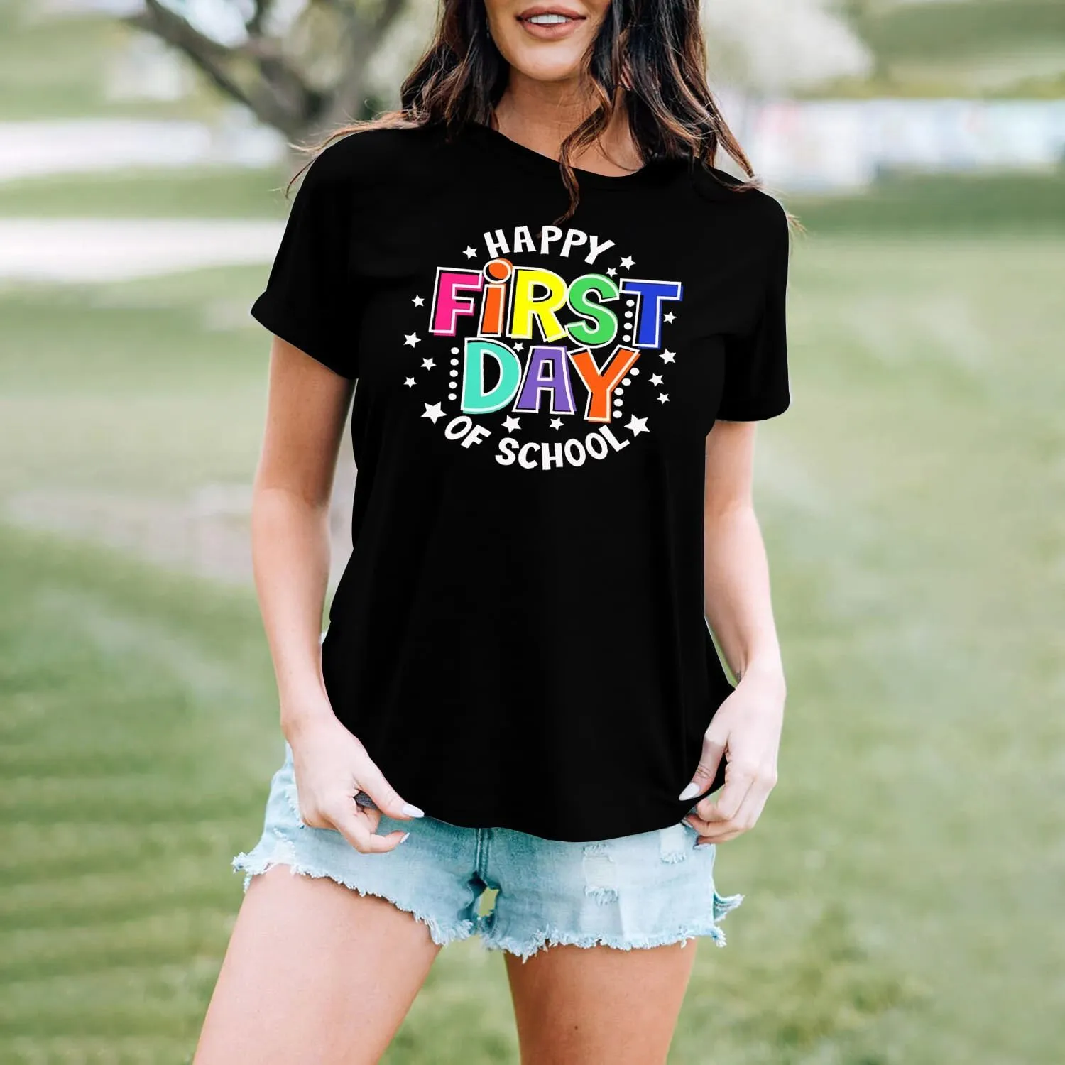 MAIHUN Women Teacher Life Shirt Teacher Gift Short Sleeve Shirts It s a Beautiful Day for Learning T-Shirt