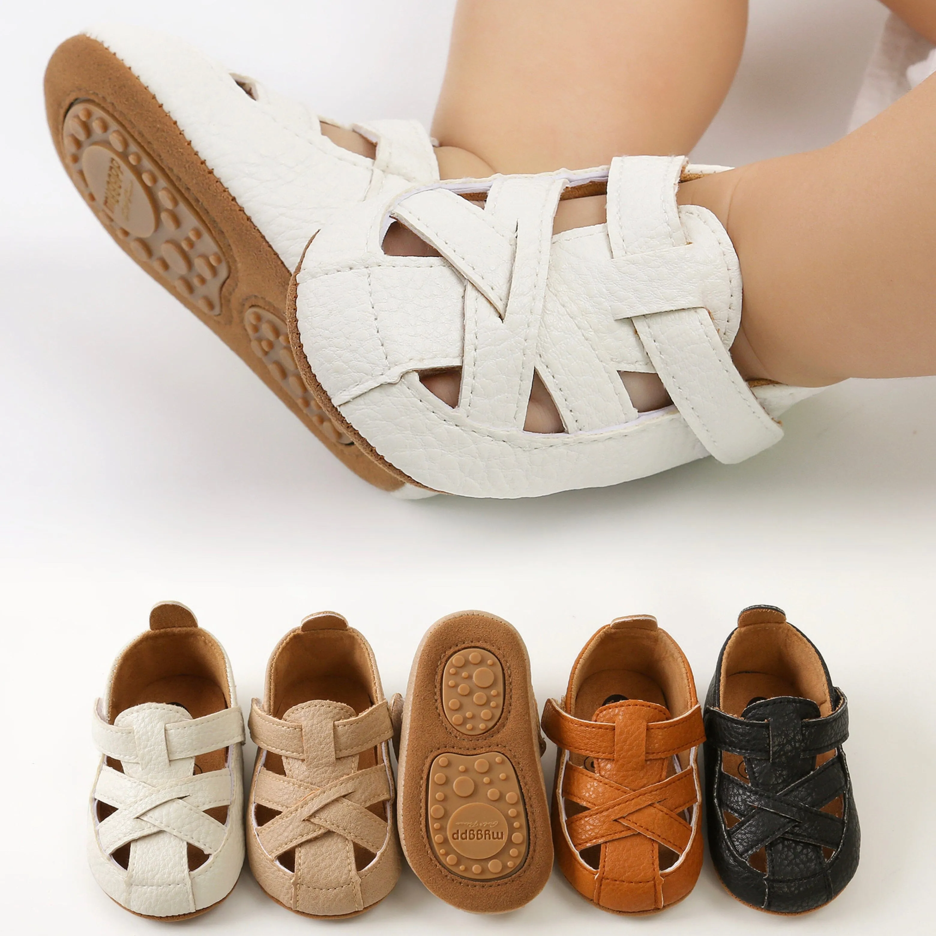 Marti Leather Cutout Baby First Walker Shoes