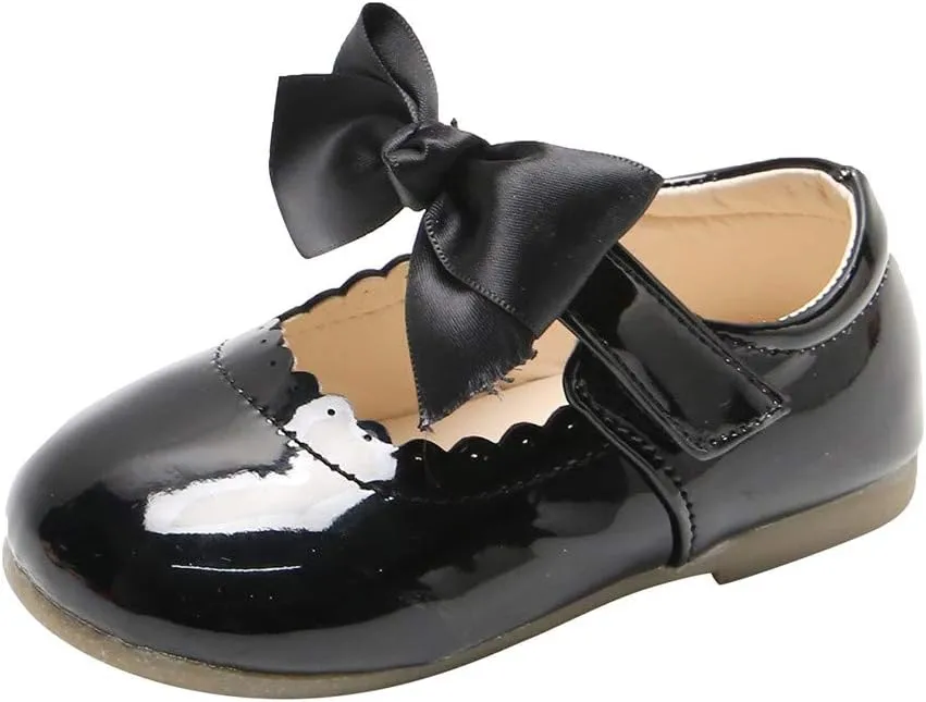 Mary Jane Dress Shoes for Girl Toddler Kid Butterfly Knot Princess Leather Shoes Sandals Ballerina Flats Shoes