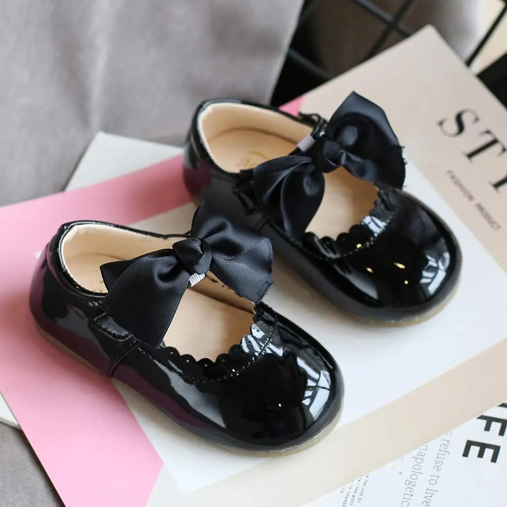 Mary Jane Dress Shoes for Girl Toddler Kid Butterfly Knot Princess Leather Shoes Sandals Ballerina Flats Shoes