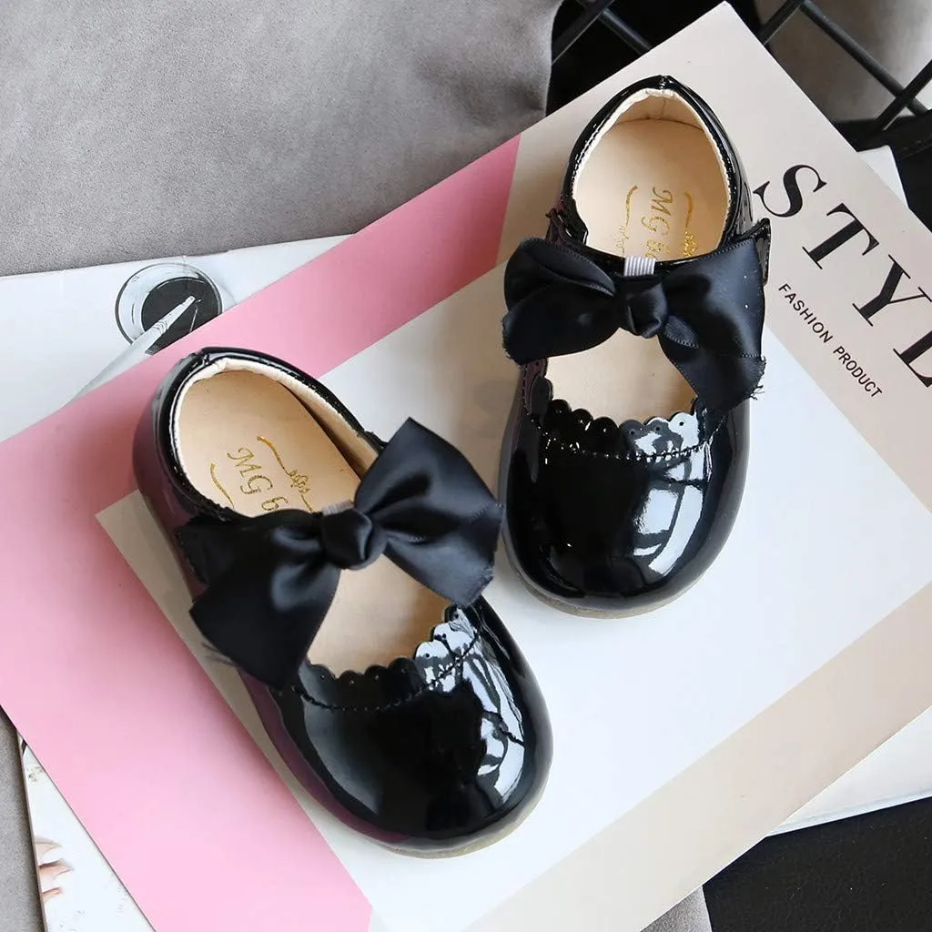 Mary Jane Dress Shoes for Girl Toddler Kid Butterfly Knot Princess Leather Shoes Sandals Ballerina Flats Shoes