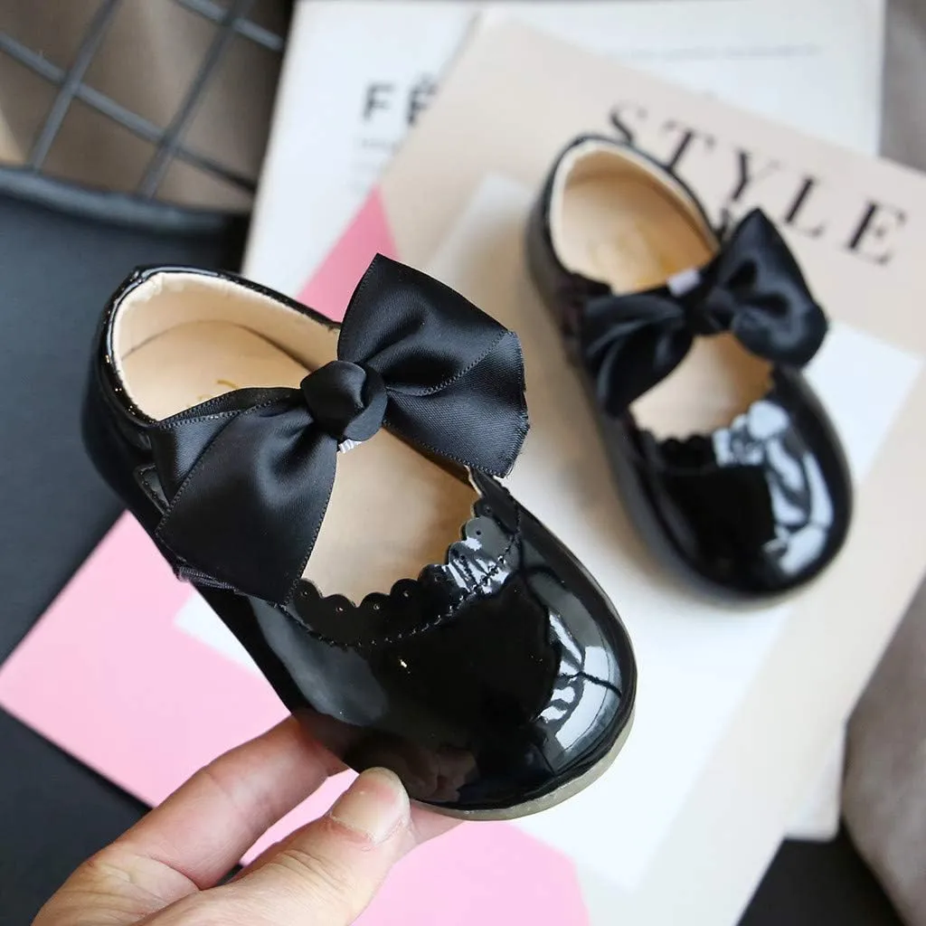 Mary Jane Dress Shoes for Girl Toddler Kid Butterfly Knot Princess Leather Shoes Sandals Ballerina Flats Shoes