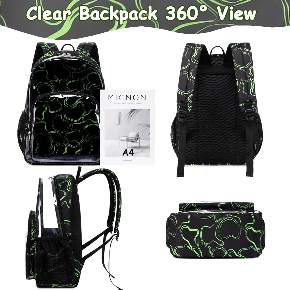 Meisohua Clear Backpack Heavy Duty Transparent See Through Clear Bookbags for School Clear Backpack for Stadium Events College Work Travel Security