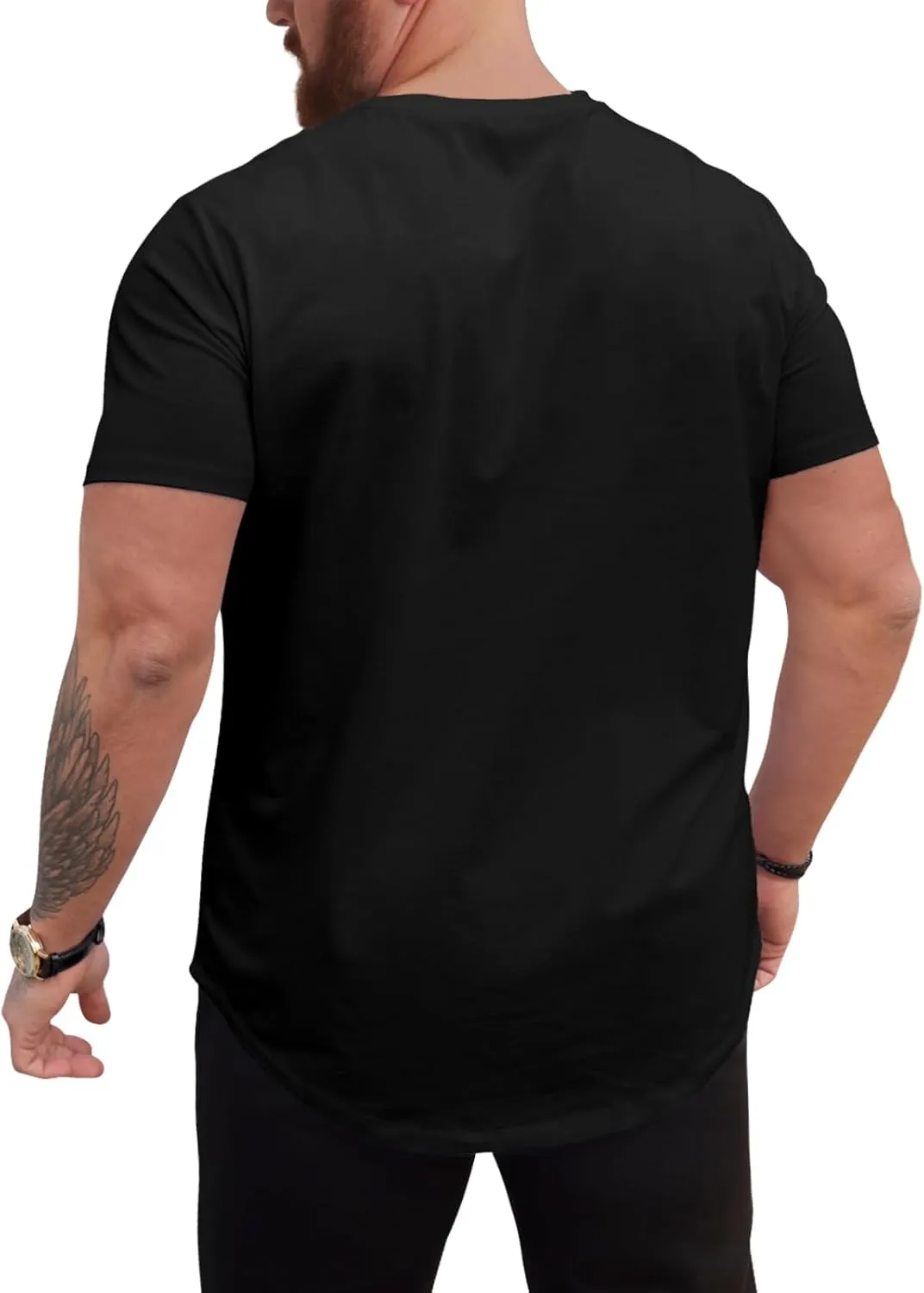 Men's 3XL-8XL 3 Pack Big and Tall T-Shirts Casual Stretch Short-Sleeve Shirts for Men