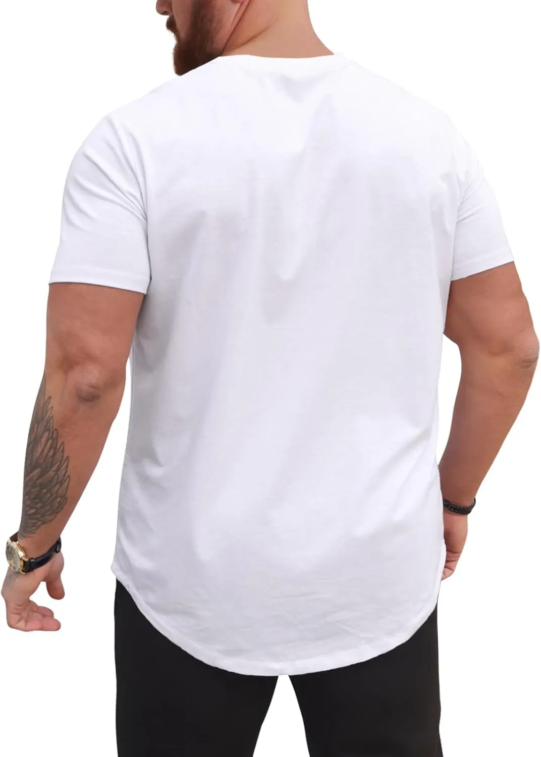 Men's 3XL-8XL 3 Pack Big and Tall T-Shirts Casual Stretch Short-Sleeve Shirts for Men