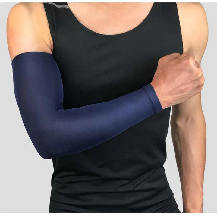 Mens Arm Sleeves High Elastic Quick Dry Breathable Sports Running, Workout Bask .. أكمام ذراع للرجال عالية المرونة وسريعة الجفاف وقابلة للتهوية للرياضة والجري والتمرين وكرة السلة وركوب الدراجات ودعامة الكوع etball Cycling Elbow Brace