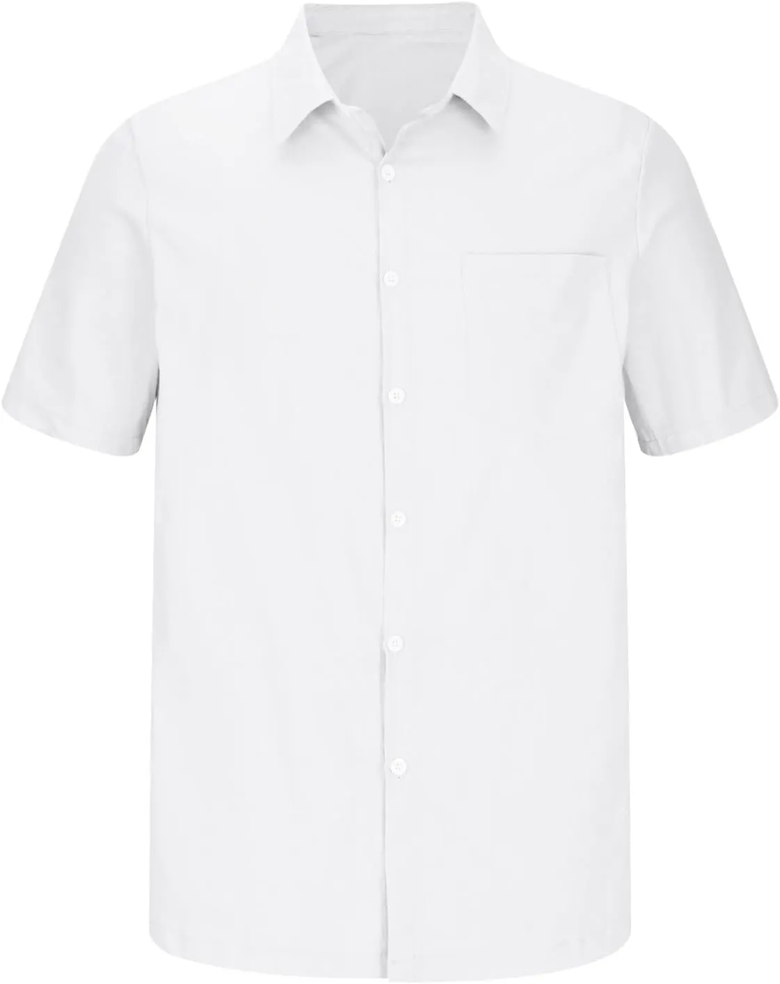 Mens Button Down Short Sleeve Shirts Summer Business Casual T Shirts Cotton Hawaiian Beach Tops Holiday Vacation Clothes
