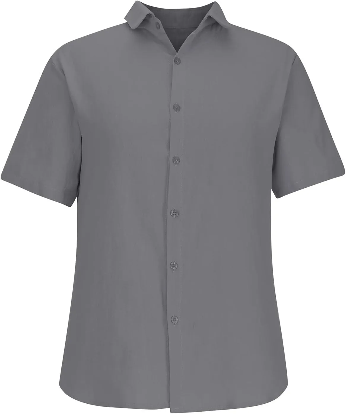 Men's Cotton Linen Button Down Shirts Short Sleeve Summer Beach Shirt Hawaiian Casual Shirt Blouse Business Tops