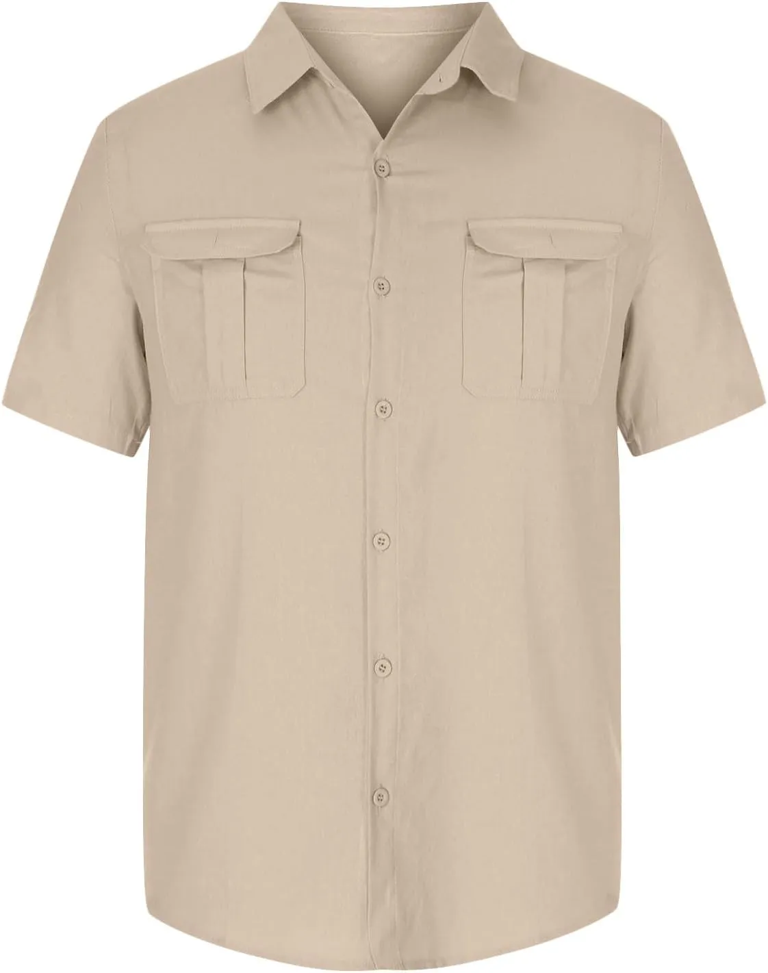 Men's Cotton Linen Short Sleeve Shirts 2025 Summer Tops Button Down Casual Collared Shirts Vacation Beach Outfits