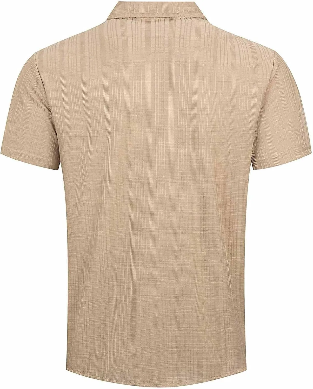 Men's Cotton Linen Short Sleeve Shirts Casual Lightweight Button Down Shirt Vacation Beach Summer Tops with Pocket