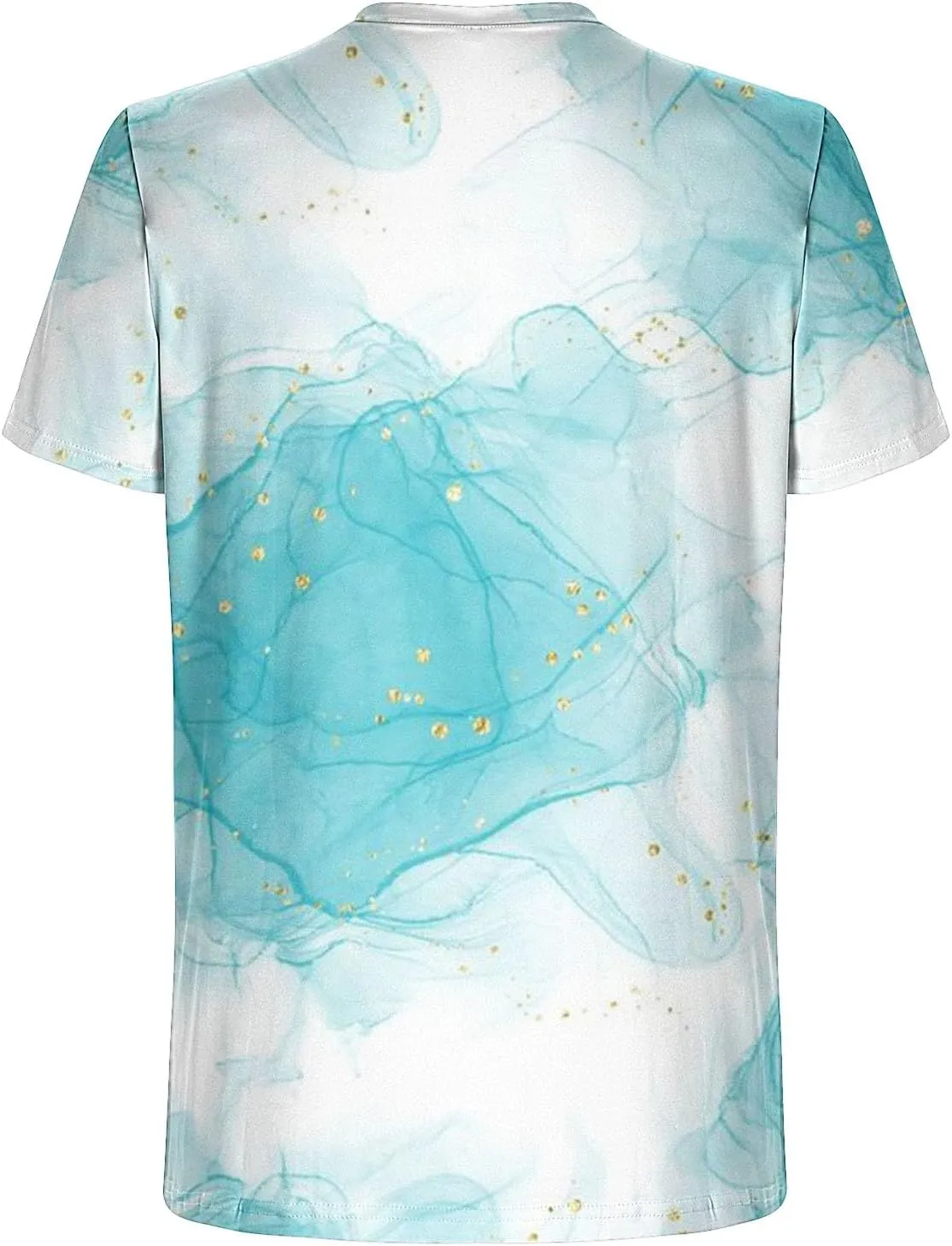 Men's Fashion Marble Printed Shirt Short Sleeve Crew Neck Casual Tshirt Loose Fit Lightweight Summer Outdoor Tee Tops