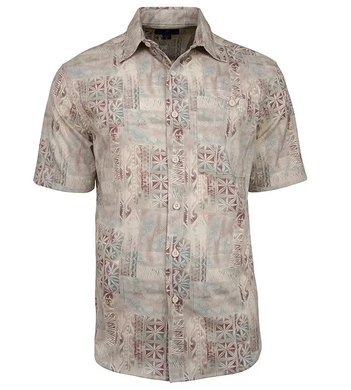 Men's Hawaiian Print Stretch Shirt - Tahiti