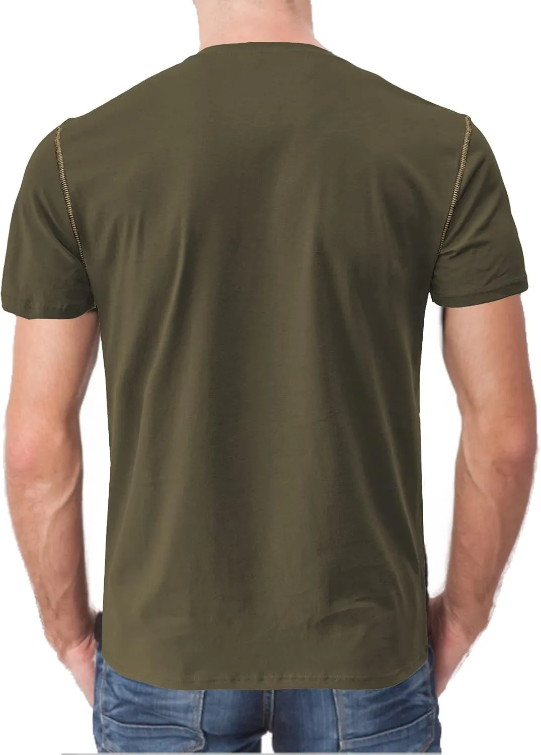 Mens Henley Shirts Short Sleeve Summer Tops, Men's Casual Classic Tees Cotton T Shirt with Front Pocket for Men