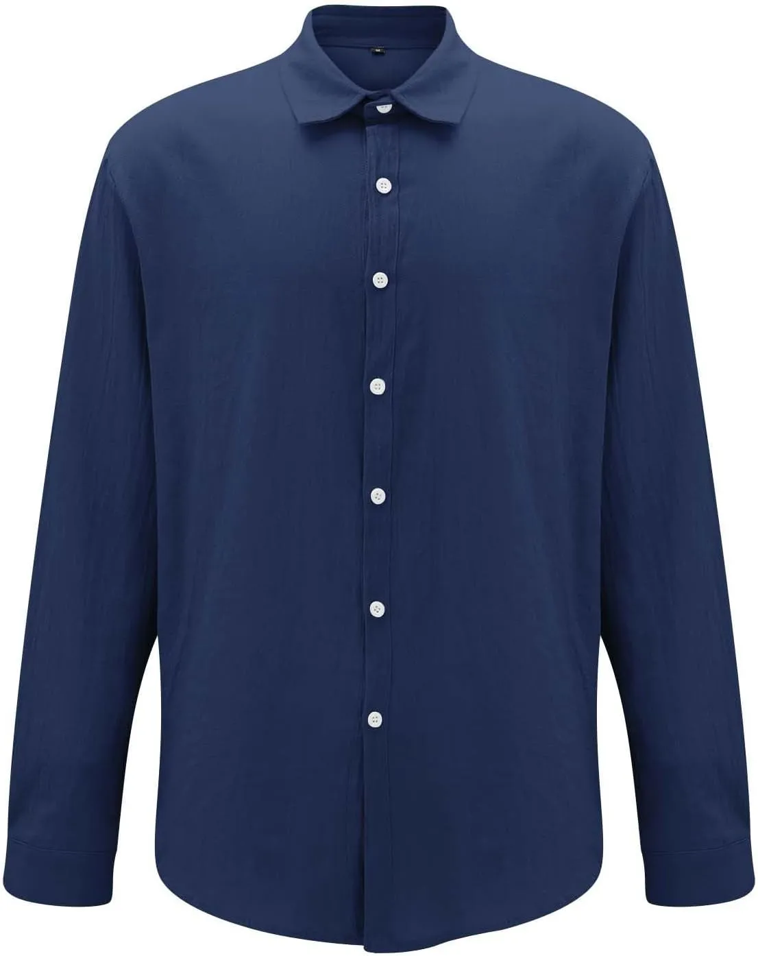 Men's Linen Shirts Business Casual Button Down Long Sleeve Work Shirt Solid Lapel Collar Summer Beach T-Shirts 2025