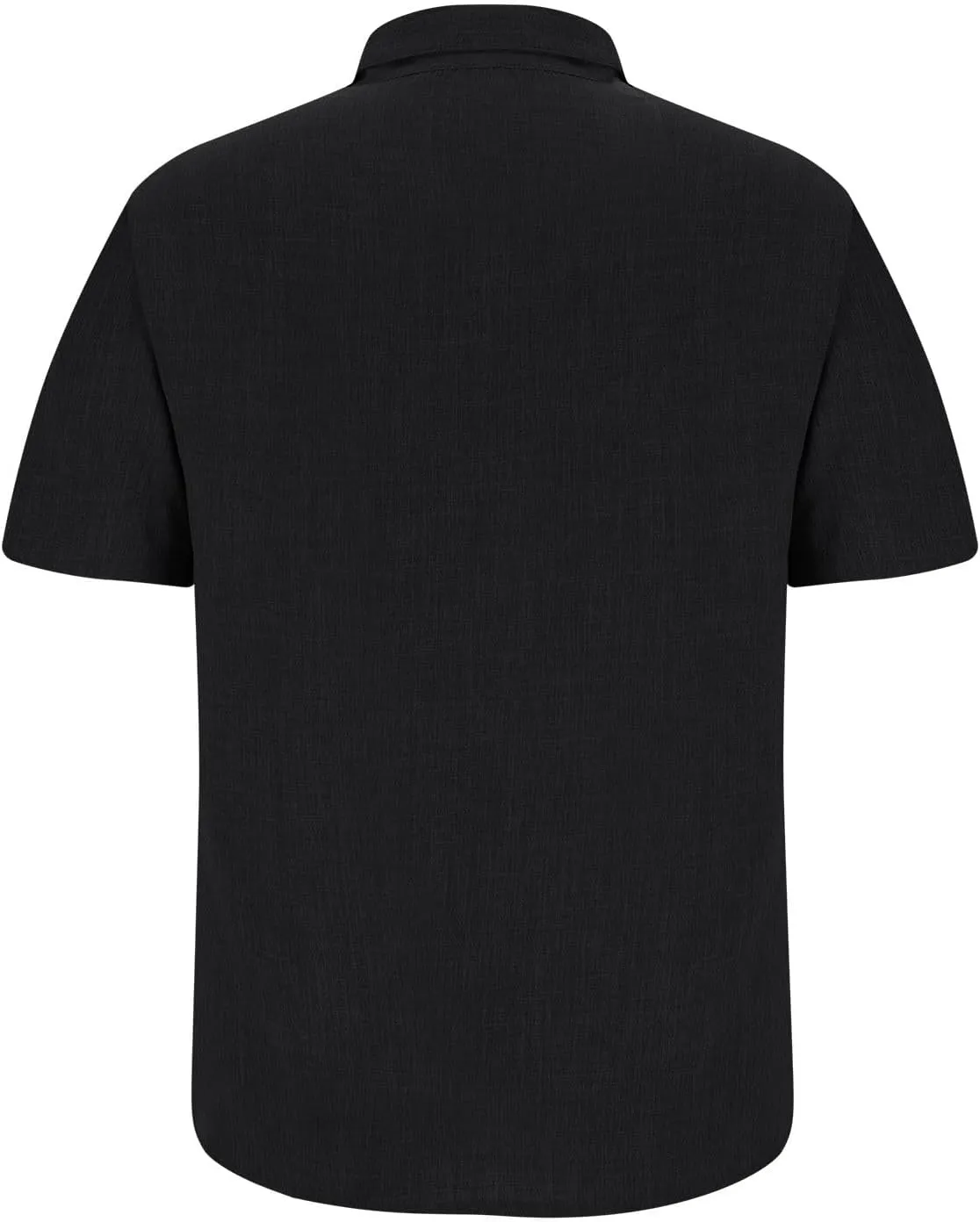Men's Linen Shirts Short Sleeve Button Down Casual Shirt Business Dress Shirts for Men Fashion Beach Summer Tops with Pocket