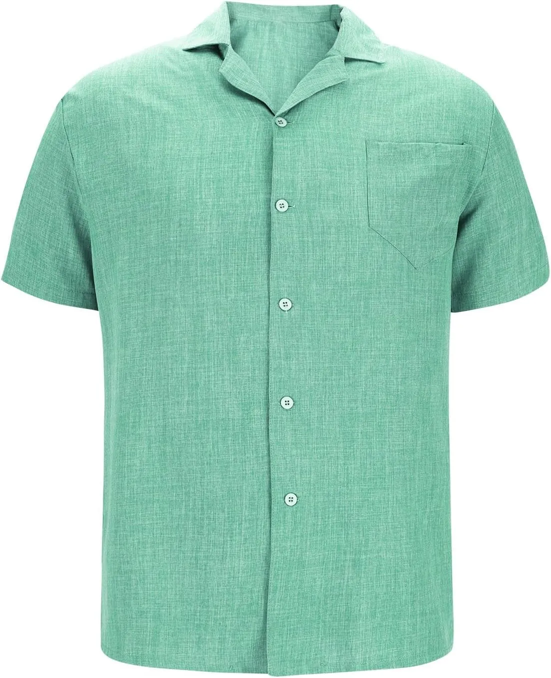 Men's Linen Shirts Short Sleeve Button Down Casual Shirt Business Dress Shirts for Men Fashion Beach Summer Tops with Pocket