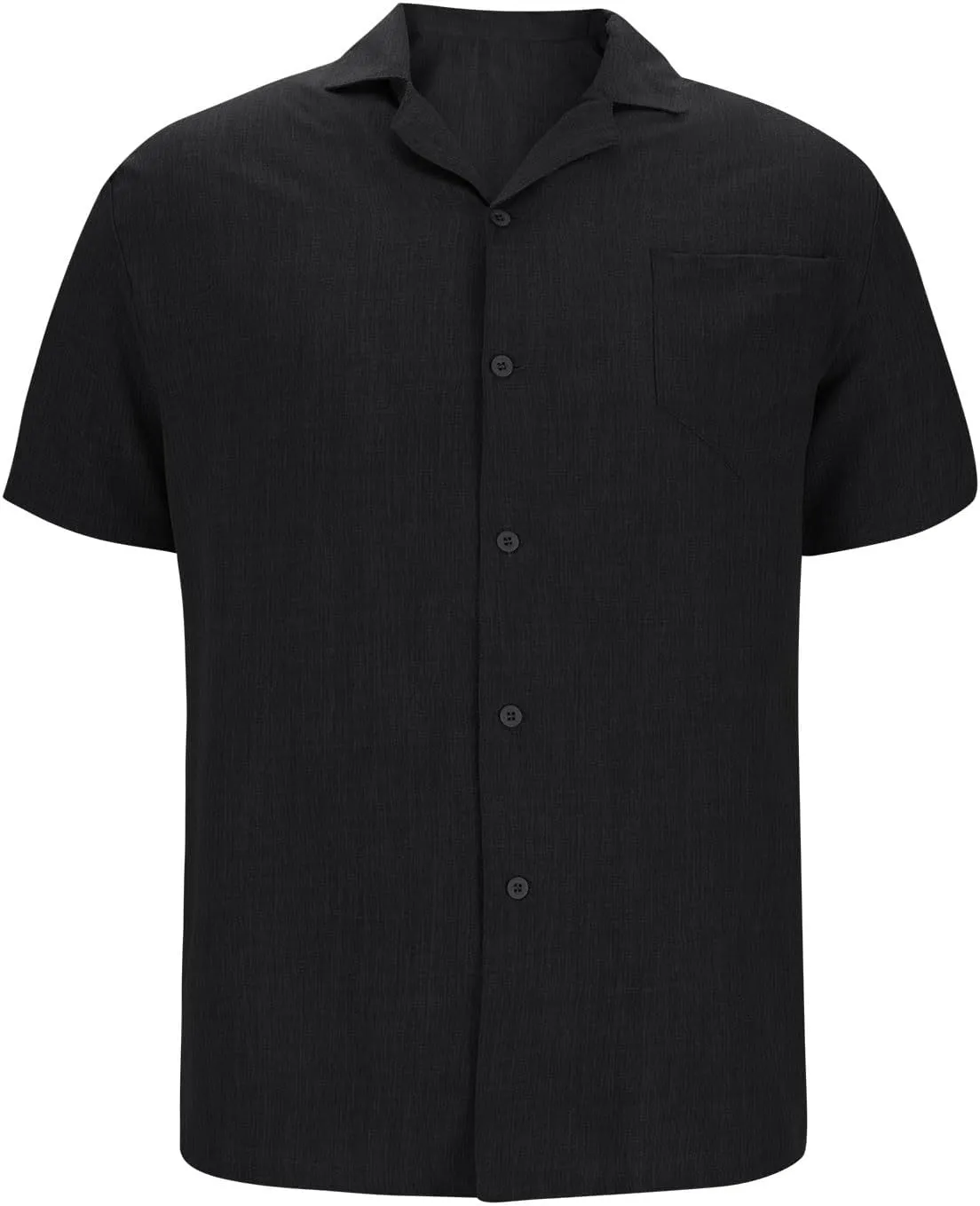 Men's Linen Shirts Short Sleeve Button Down Casual Shirt Business Dress Shirts for Men Fashion Beach Summer Tops with Pocket
