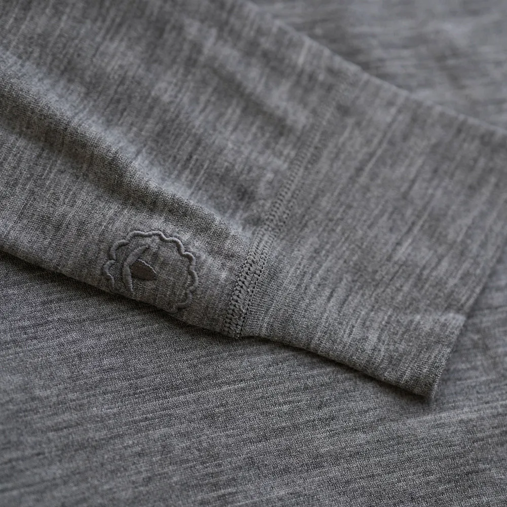 Mens Merino 200 Long Sleeve Zip Neck (Charcoal)