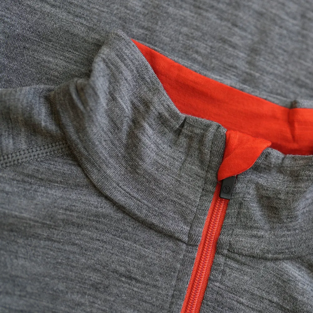 Mens Merino 200 Long Sleeve Zip Neck (Charcoal)