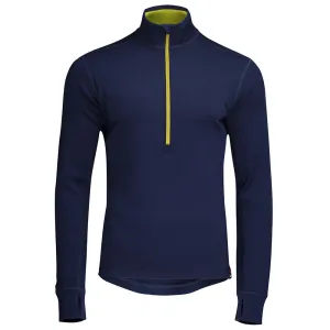Mens Merino 320 Long Sleeve Half Zip (Navy/Lime)