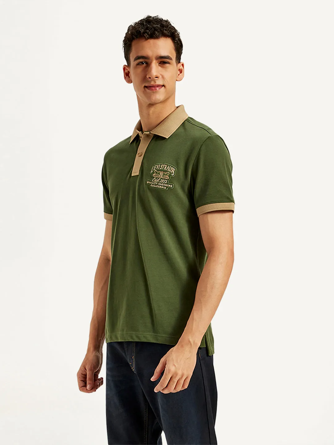 Men's Patchwork Slim Fit Polo T-Shirt