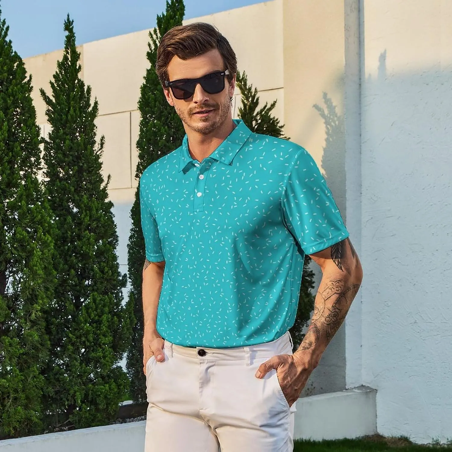 Men's Polo Shirts Golf Shirts for Men Quick-Dry Moisture Wicking Polo Shirt Short Sleeve Polo Shirts
