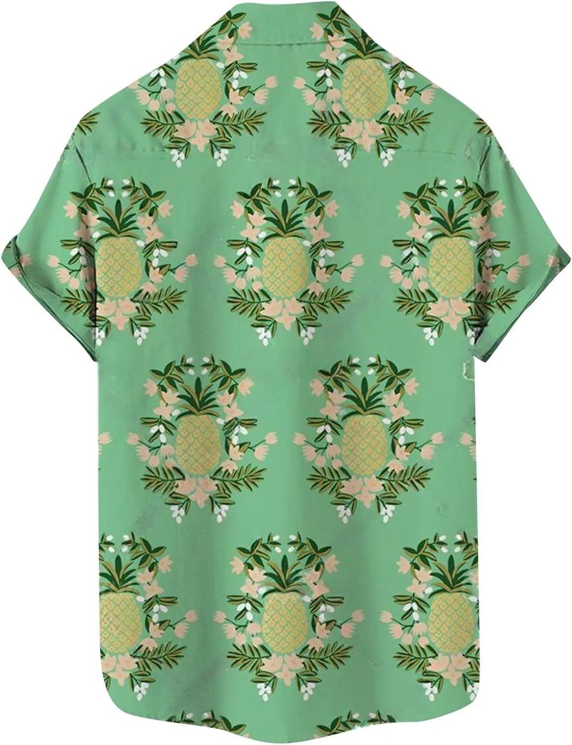 Men's Shirts Spring Summer Casual Fruit Printing Hawaiian Lapel Short Sleeve Shirt Top Button Down Shirt Men, M-5XL