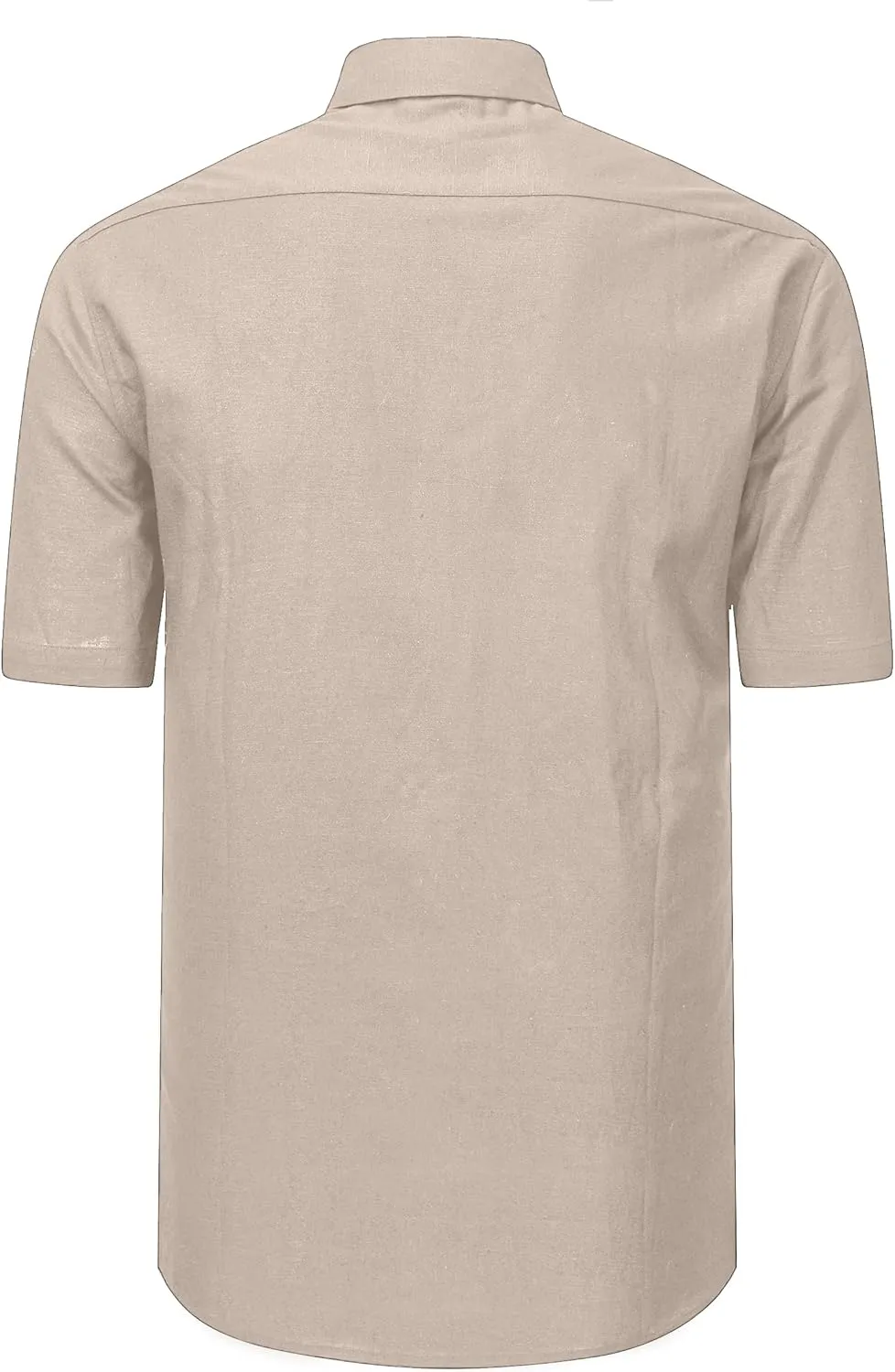 Men's Short Sleeve Button Down Shirt Cotton Linen Shirt Casual Lightweight Beach Shirt