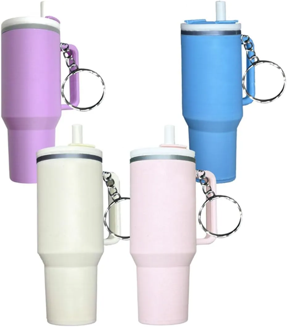Mini Tumbler Cup Keychains for stanley cup accessories,School Bag Key Ring Handbag Backpack Charm,Multipiece Set