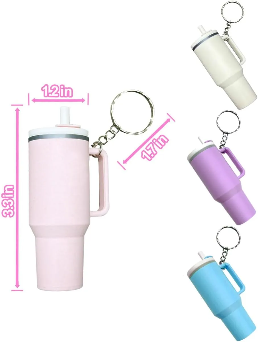 Mini Tumbler Cup Keychains for stanley cup accessories,School Bag Key Ring Handbag Backpack Charm,Multipiece Set