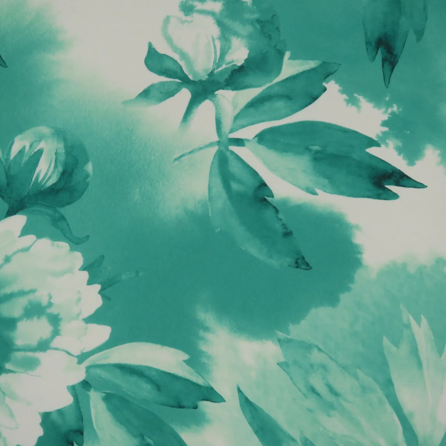 Mint Green Floral Abstract Polyester Georgette Fabric