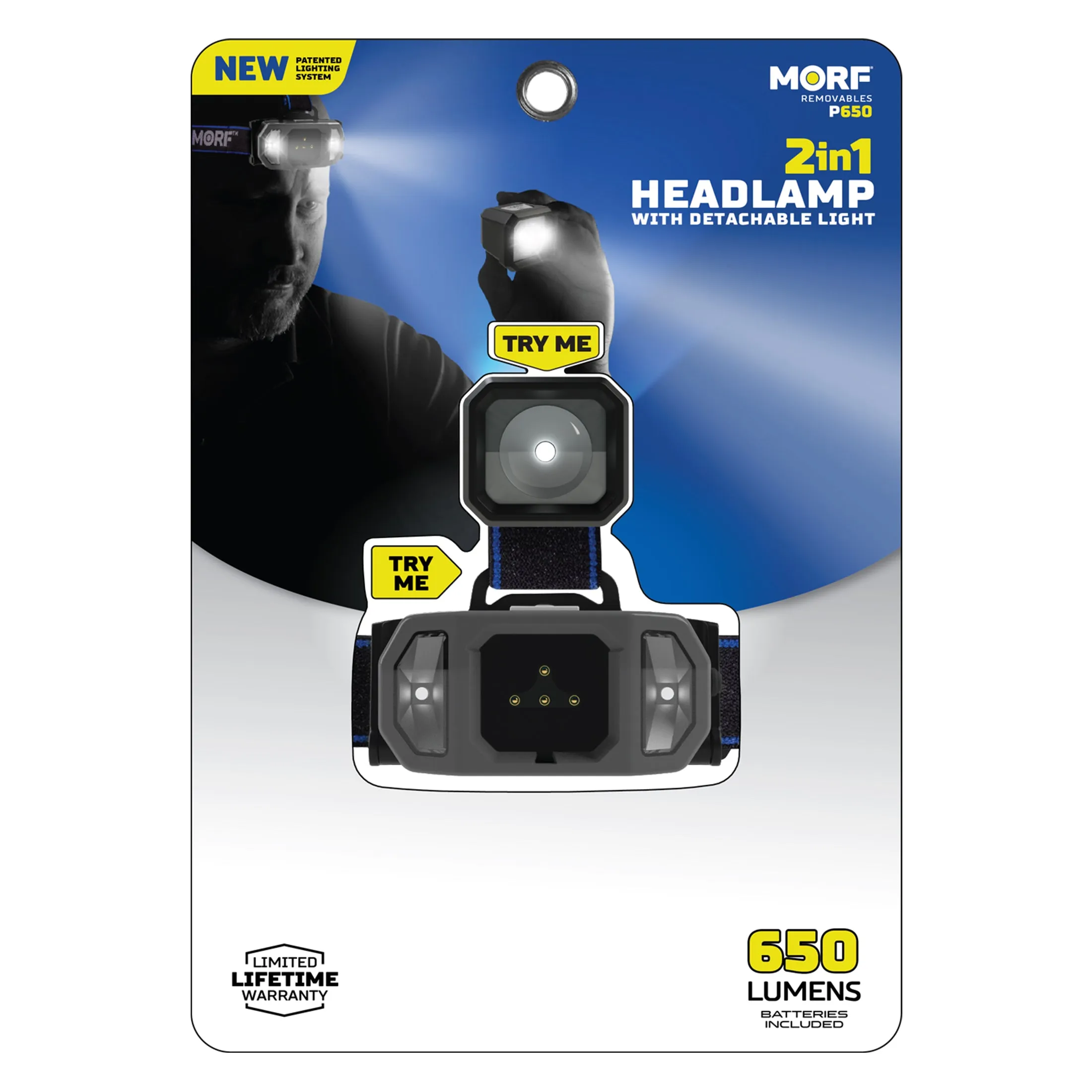 MORF P650 REMOVABLE 650 LUMEN HEADLAMP