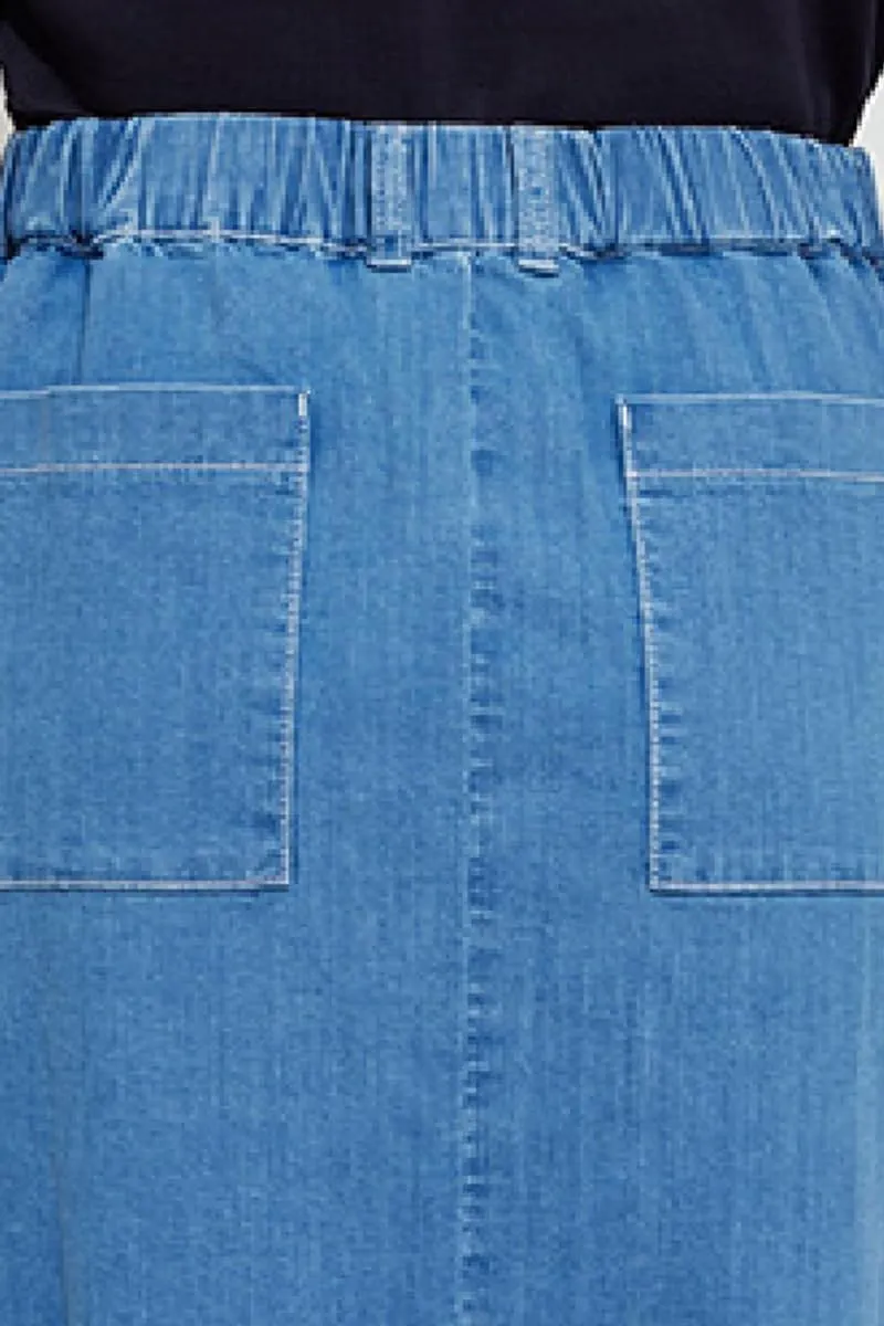 Nolabel Women's Petite Long Buttoned Denim Skirt with Pockets FGSKT01