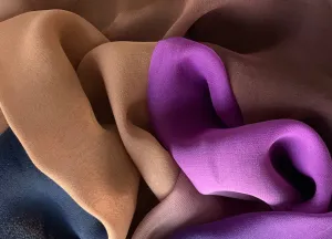 Ombré Mysterious Midnight Navy Silk Chiffon