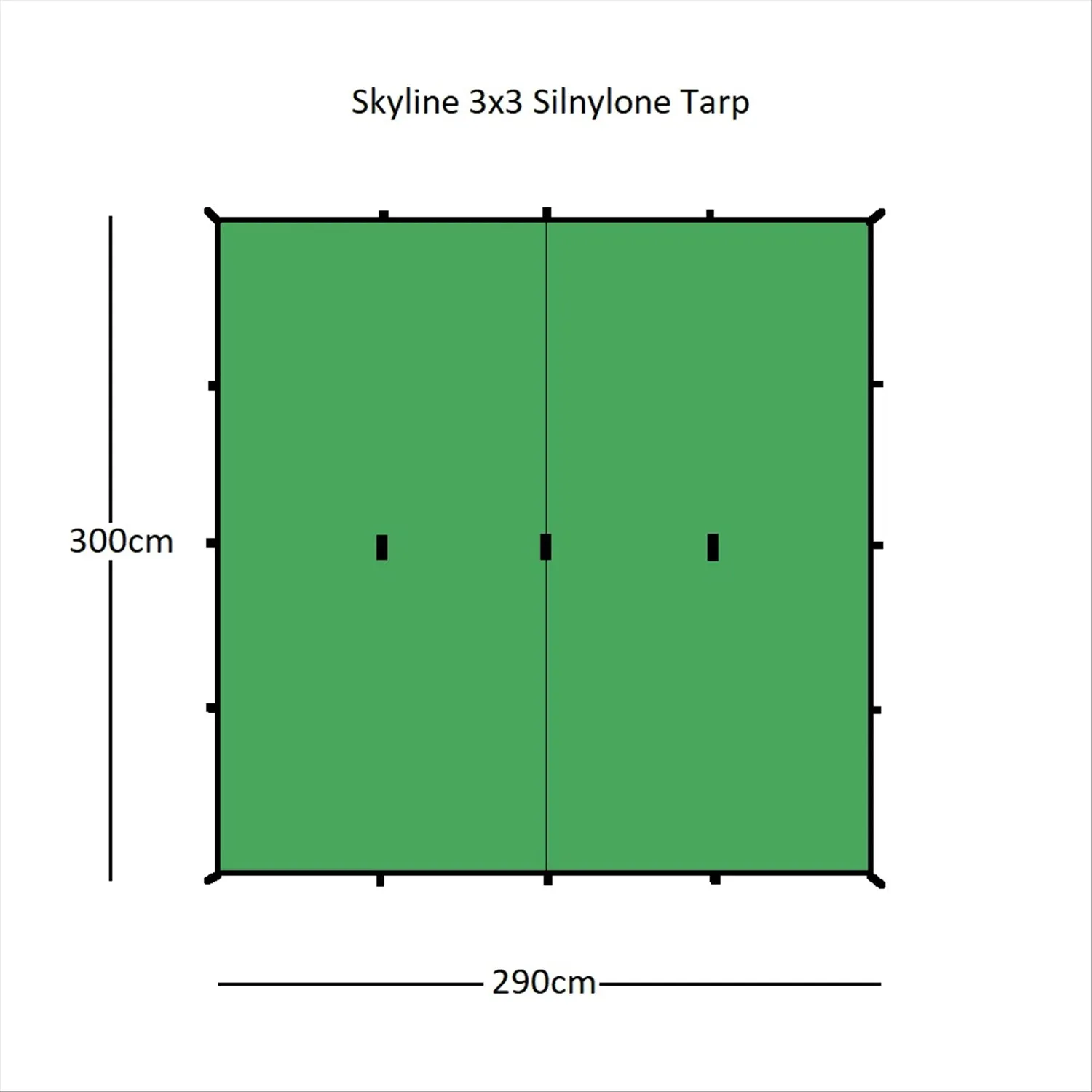 Orson Skyline Ultralight Tarp - 3x3m, 550g, 20D Ripstop Silnylon