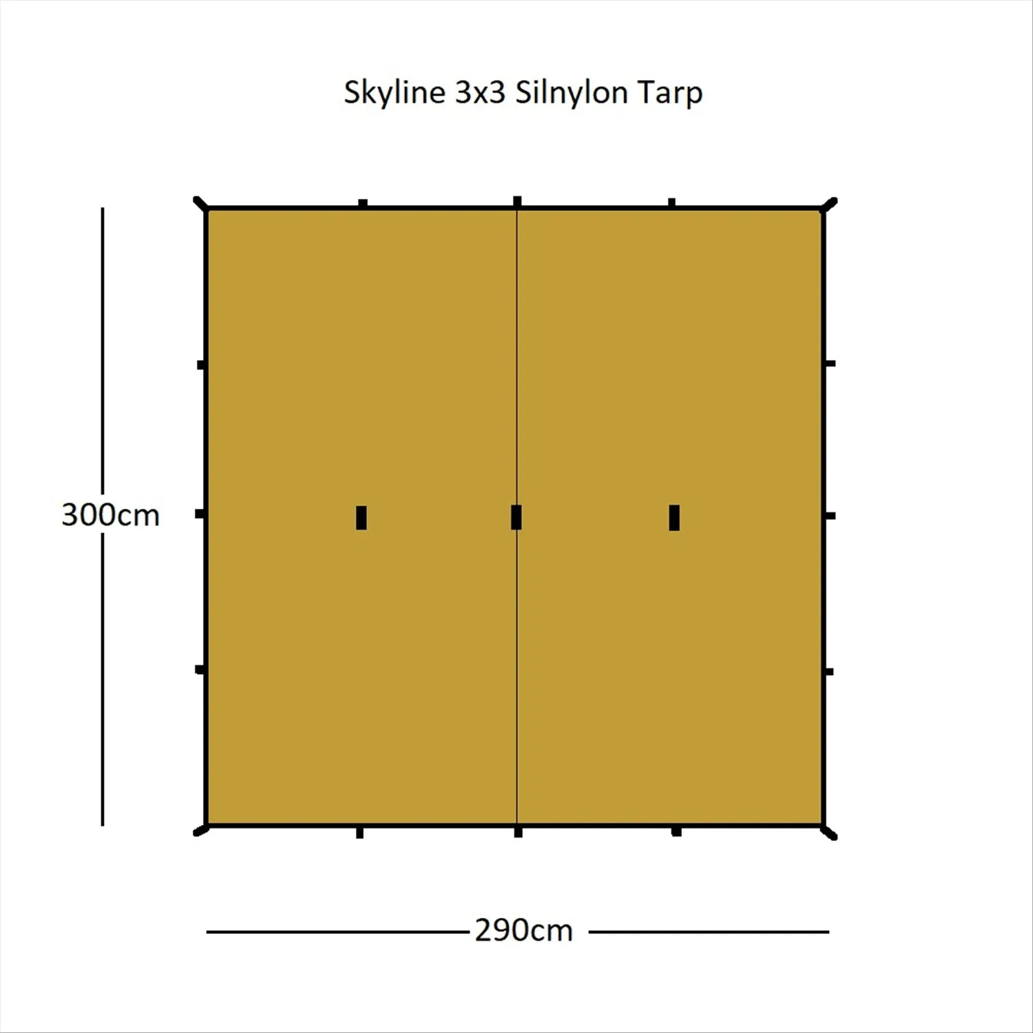 Orson Skyline Ultralight Tarp - 3x3m, 550g, 20D Ripstop Silnylon
