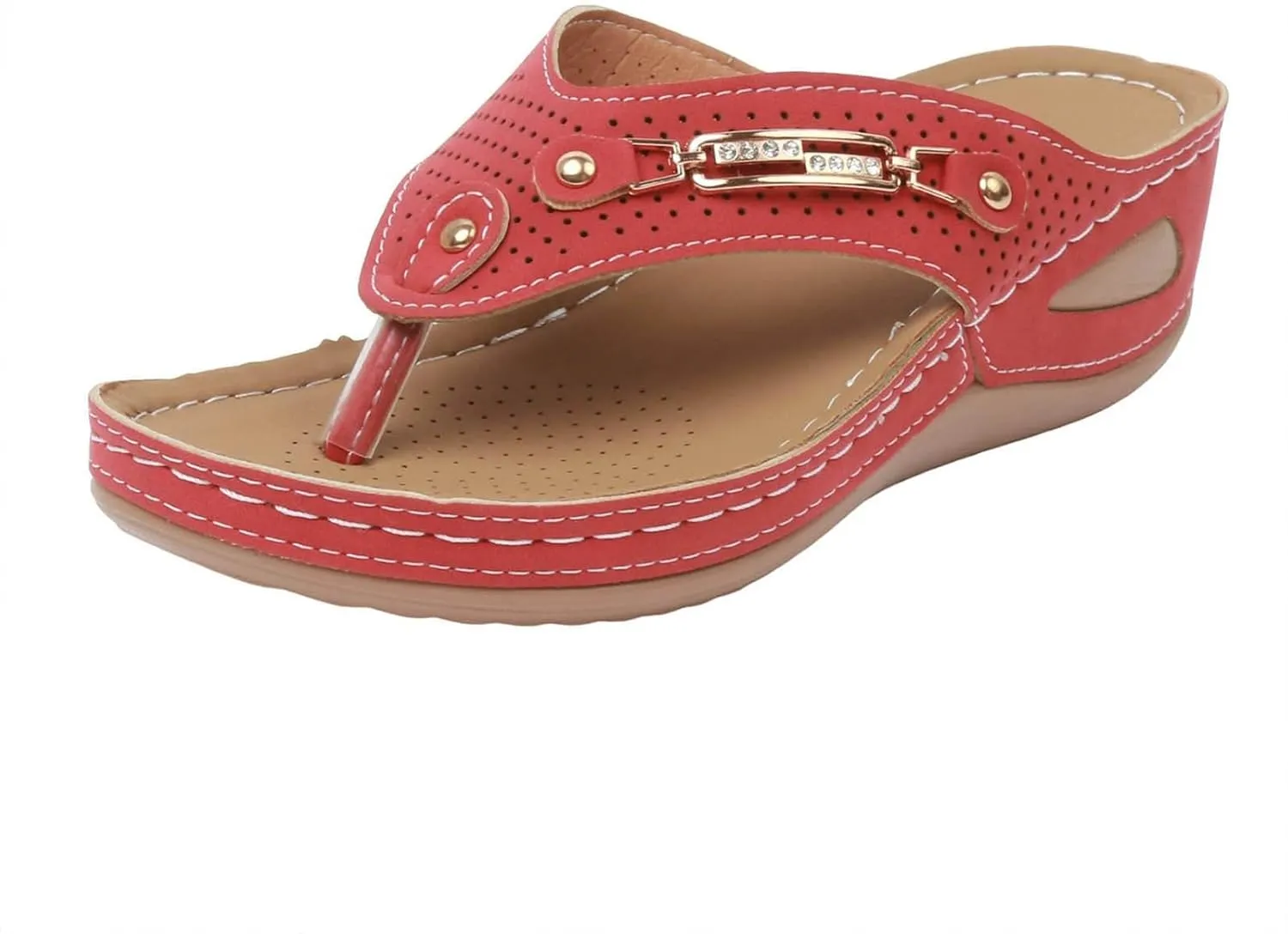 Orthopedic Sandals for Women Fashion Wedge Slip On Flip Flops Casual Elastic Ankle Strap Flat Sandals Dressy Summer Comfortable Plantar Fasciitis with Arch Support