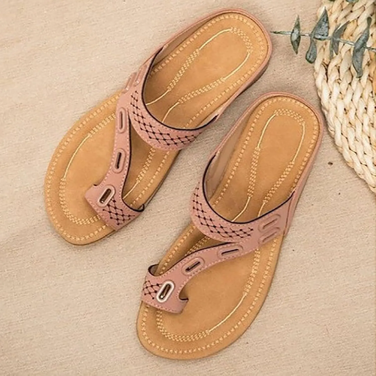 Orthopedic Slide Sandals for Women with Arch Support Summer Beach Shoes Lightweight Adjustable Straps Comfortable Walking Casual Plantar Fasciitis Recovery