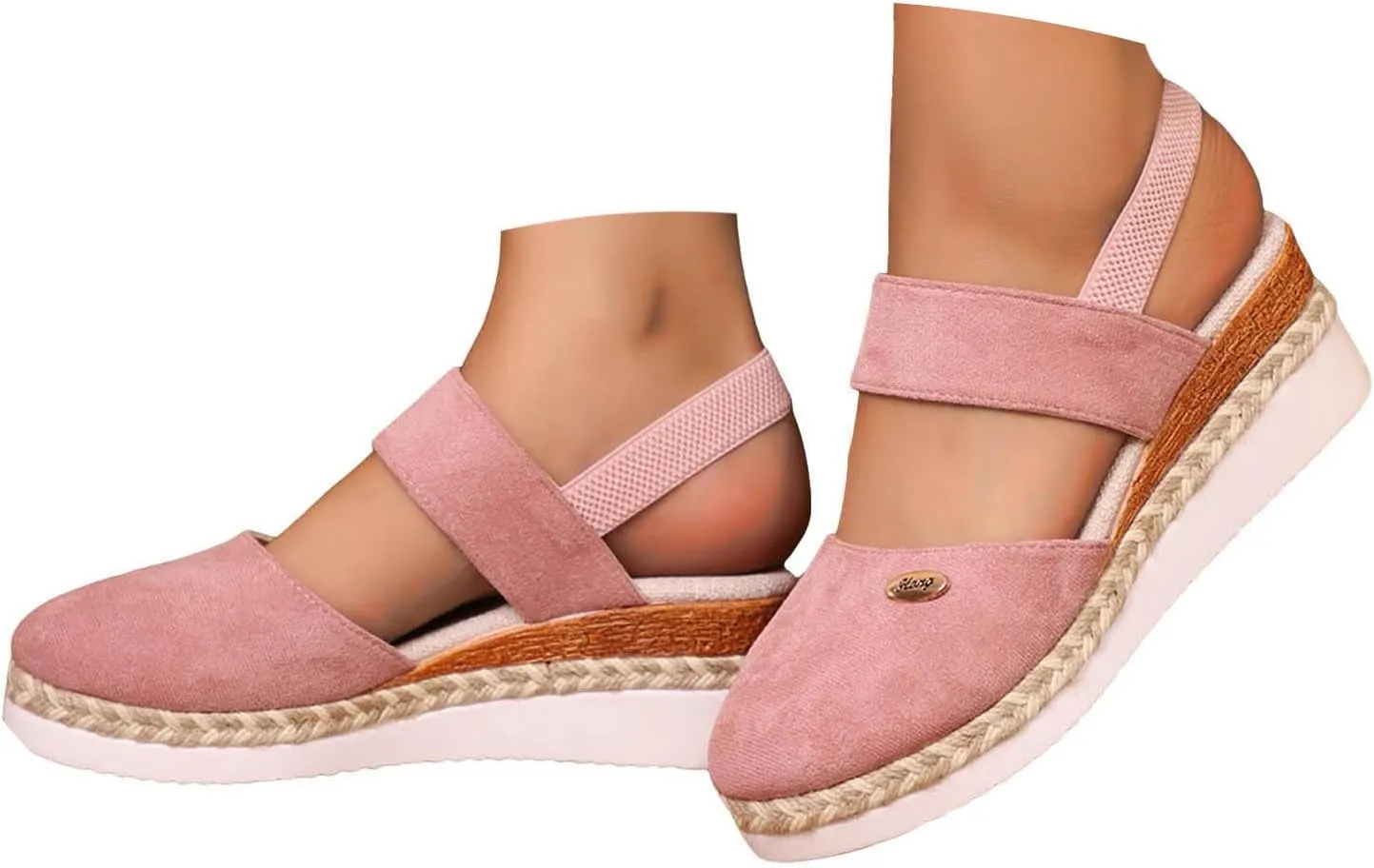 Orthopedic Wedge Sandals for Women Summer Dressy 2025 New Casual Closed Toe Platform Sandal Women's Espadrilles Wedges Shoes Comfortable Anti Slip Adjustable Buckle Ankle Strap Shoe