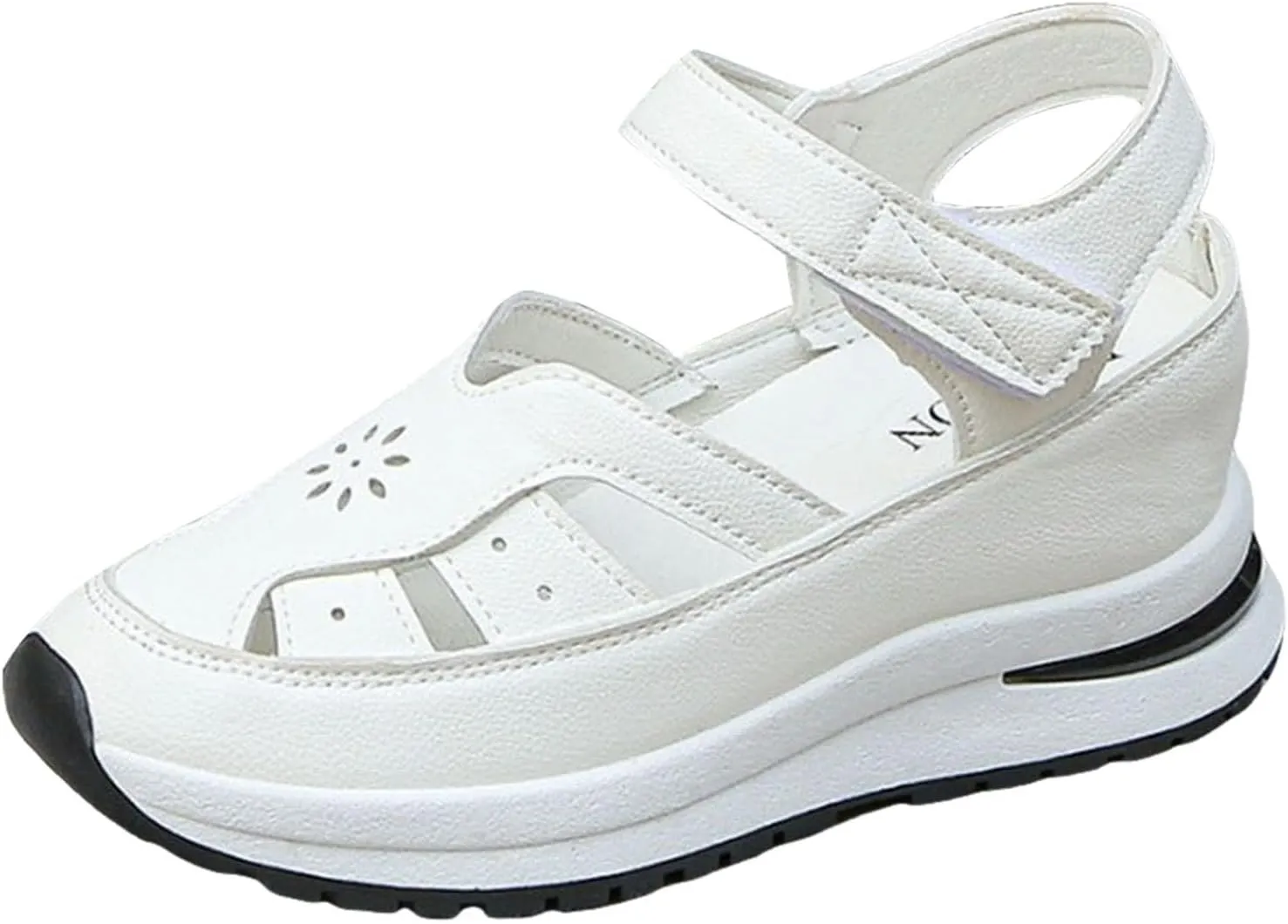 Orthopedic Wedge Sandals for Women Summer Dressy Closed Toe Ankle Strap Platform Sneakers Cutout Low Wedges Slip on Sandals Comfortable Outdoor Shoes 