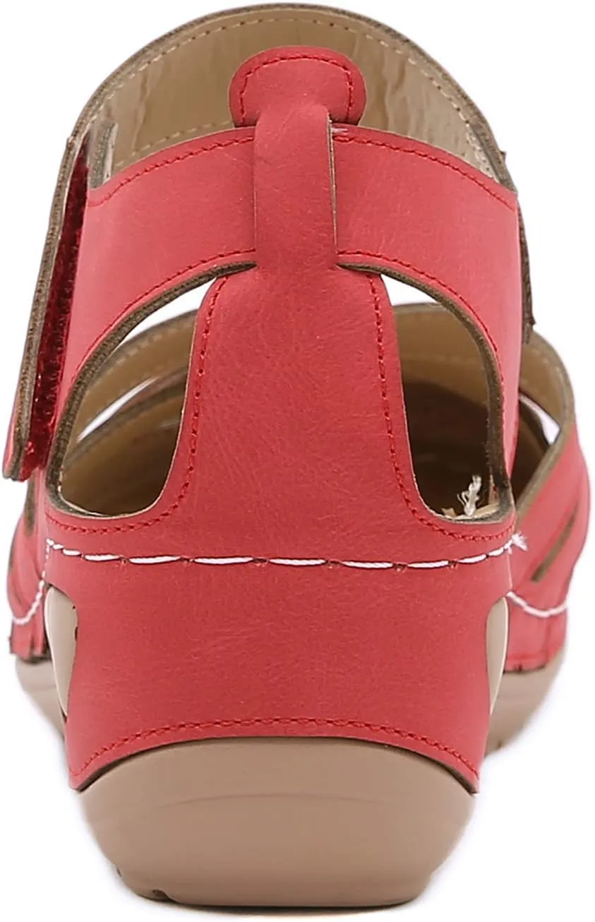 Orthotic Sandals for Women with Arch Support Back Strap Roman Flats Beach with Flowers Low Wedge Sandals Dressy Summer Heel Sandals Women Orthopedic